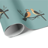 Zwei Turteltauben Schneiden Stencil Retro Stil 4 Geschenkpapier (Rolleneckpunkt)