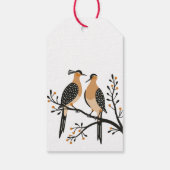 Zwei Turteltauben Schneiden Stencil Retro Stil 7 Geschenkanhänger (Rückseite)