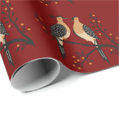 Zwei Turteltauben Schneiden Stencil Retro Stil 7 Geschenkpapier (Rolleneckpunkt)