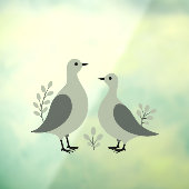 Zwei Turteltauben Schneiden Stencil Retro Stil 8 Fensteraufkleber (Blatt 3)