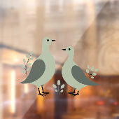 Zwei Turteltauben Schneiden Stencil Retro Stil 8 Fensteraufkleber (Blatt 2)