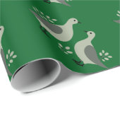 Zwei Turteltauben Schneiden Stencil Retro Stil 8 Geschenkpapier (Rolleneckpunkt)