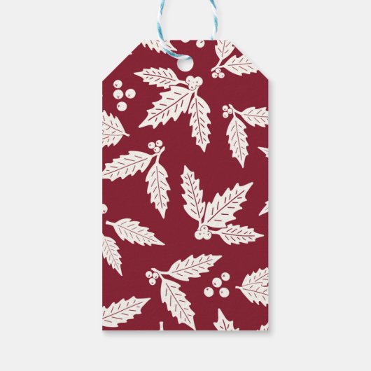 Zwei Turtle Docks Weihnachten in Rot Geschenkanhänger (Rückseite)