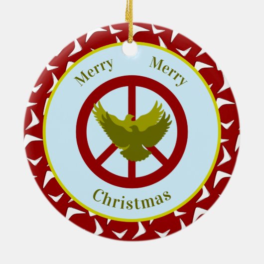 Zwei Turtle Docks - Zolljahr Keramik Ornament (Hinten)