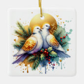 Zwei Turtle Doves | 12 Weihnachtstage Keramikornament (Vorderseite)