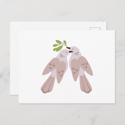 Zwei Turtle Doves Postkarte (Vorne/Hinten)