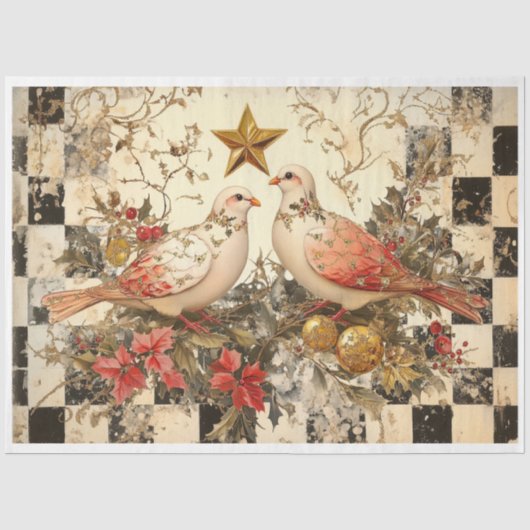 Zwei Turtle Doves Seidenpapier (Vorderseite)