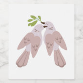 Zwei Turtle Doves Weinetikett (Einzelnes Label)