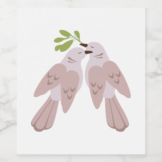 Zwei Turtle Doves Weinetikett (Einzelnes Label)