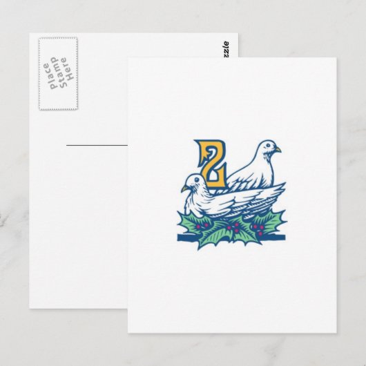 Zwei Turtledoves Postkarte (Vorne/Hinten)