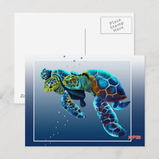 Zwei Turtles Postkarte (Vorne/Hinten)