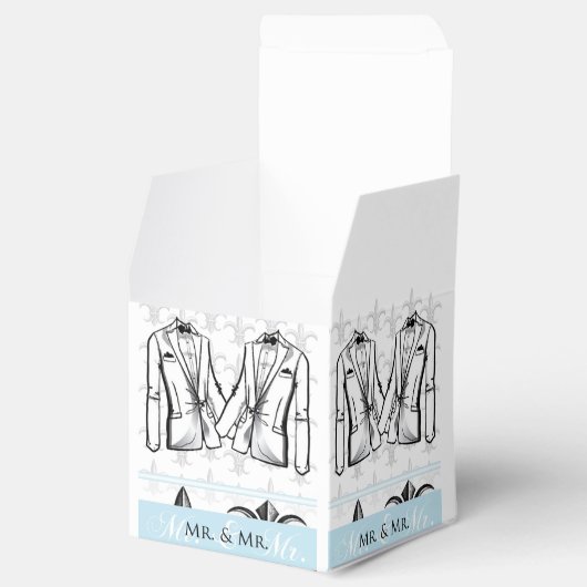Zwei Tuxedo Gay Gastgeschenk Hochzeit Box Geschenkschachtel (Geöffnet)