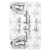 Zwei Tuxedo Gay Wedding speichern das Datum Magnet (Vertikal)