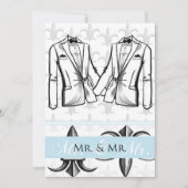 Zwei Tuxedo Groom Gay Hochzeit Einladung (Vorderseite)