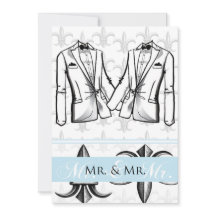 Zwei Tuxedo Groom Gay Hochzeit Einladung