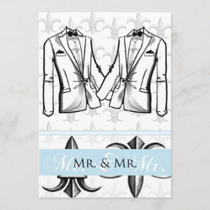 Zwei Tuxedo Groom Gay Hochzeit Einladung