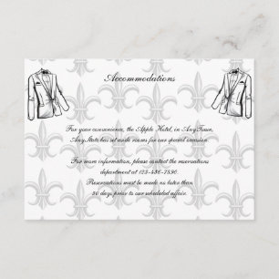 Zwei Tuxedo Groom Gay Wedding Beige Begleitkarte