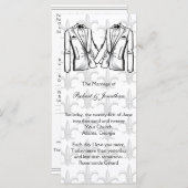 Zwei Tuxedo Groom Gay Wedding Programm (Vorne/Hinten)