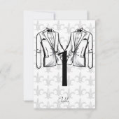 Zwei Tuxedo Groom Gay Wedding Tischnummer (Rückseite)