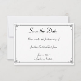 Zwei Tuxedos auf White Gay Wedding retten das Datu Save The Date