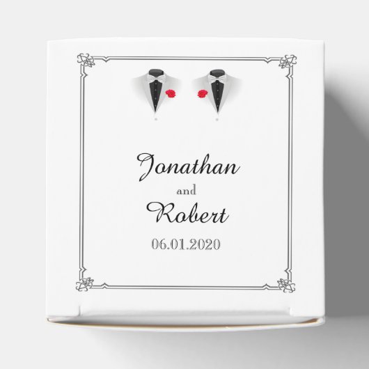 Zwei Tuxedos in der Box "White Gay Gastgeschenk Ho Geschenkschachtel (Oben)