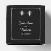 Zwei Tuxedos mit Rote Rose Gay Gastgeschenk Hochze Geschenkschachtel (Oben)