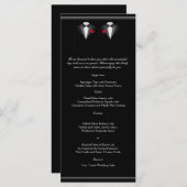Zwei Tuxedos mit Rote Rose Gay Wedding Menu Menükarte (Vorne/Hinten)
