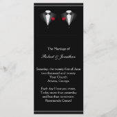 Zwei Tuxedos mit Rote Rose Gay Wedding Programm (Vorderseite)