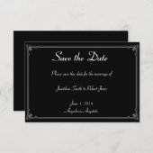 Zwei Tuxedos Rote Rose Gay Wedding speichern das D Save The Date (Vorne/Hinten)