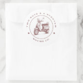 Zwei Typ und ein Scooter Moving Co. Runder Aufkleber (Tasche)