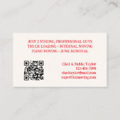 Zwei Typ ungerade Jobs verschieben Visitenkarte (Rückseite)