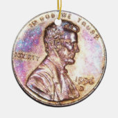 Zwei überlagerte Penny Keramik Ornament (Vorne)