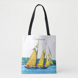 zwei und drei bemastete Maineschooners Tasche