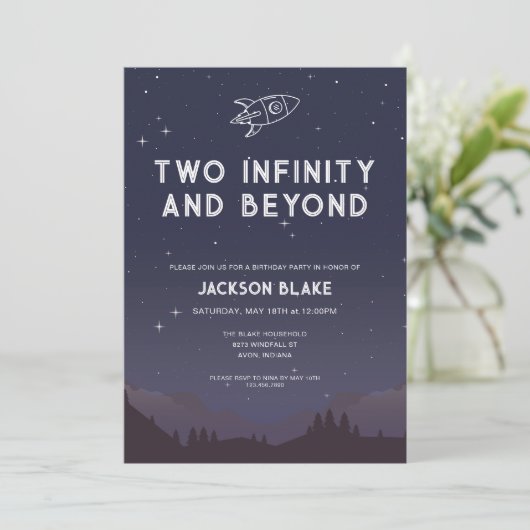 Zwei Unendlichkeiten und über die zweite Geburtsta Einladung (Stehend Vorderseite)