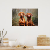 Zwei ungarische Vizslas Poster (Küche)