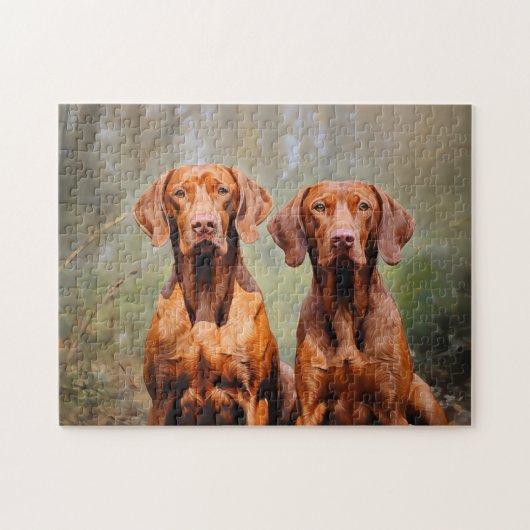 Zwei ungarische Vizslas Puzzle (Horizontal)