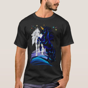 Zwei Unicorns und Wellen-Shirts T-Shirt