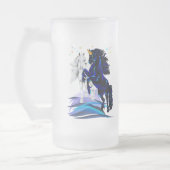 Zwei Unicorns und Wellen-Tassen Mattglas Bierglas (Links)