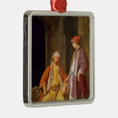 Zwei unterhaltene Kaufleute Silbernes Ornament (Rechts)