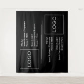 Zwei Unternehmenslogos in Schwarz/Weiß Wandteppich (Vorderseite)