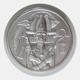 Zwei Unzen Osiris Silver Round Front Classic Runde Runder Aufkleber
