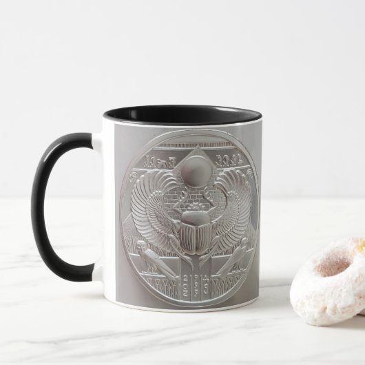 Zwei Unzen Silver Ray und Scarab Runde Tasse (Mit Donut)