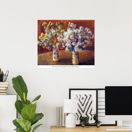 Zwei Vasen Chrysanthemas von Claude Monet Poster (Heimbüro)