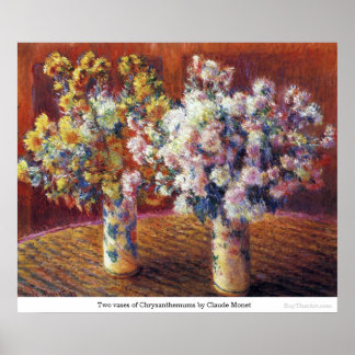 Zwei Vasen Chrysanthemas von Claude Monet Poster