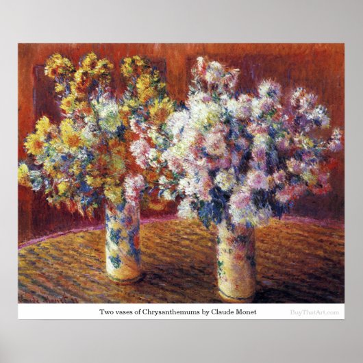 Zwei Vasen Chrysanthemas von Claude Monet Poster (Vorne)