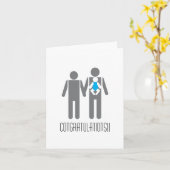 Zwei Väter und ein Sohn - Glückwünsche!! Karte (Gelbe Blume)