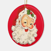 Zwei väterliche Weihnachten lächeln Gesicht Keramik Ornament (Links)