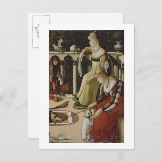 Zwei Venezianische Damen (Panel) Postkarte (Vorne/Hinten)