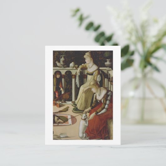 Zwei Venezianische Damen (Panel) Postkarte (Stehend Vorderseite)