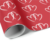 Zwei verbundene Herzen - Rolle  Geschenkpapier (Rolleneckpunkt)